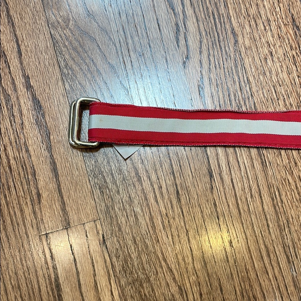 Barrons -Hunter Red and Beige Belt with Silver Buckle.  Size M.